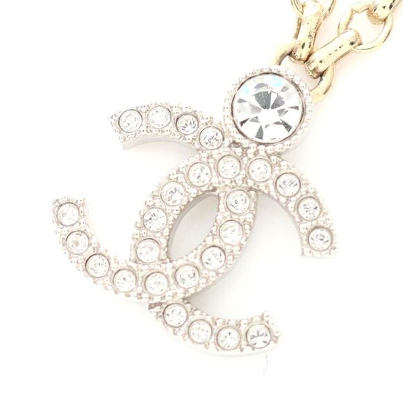Chanel Coco Mark Necklace Gold Rhinestone - Picture 1 of 5